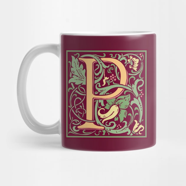 William Morris Vintage Letter P by MatchbookGraphics